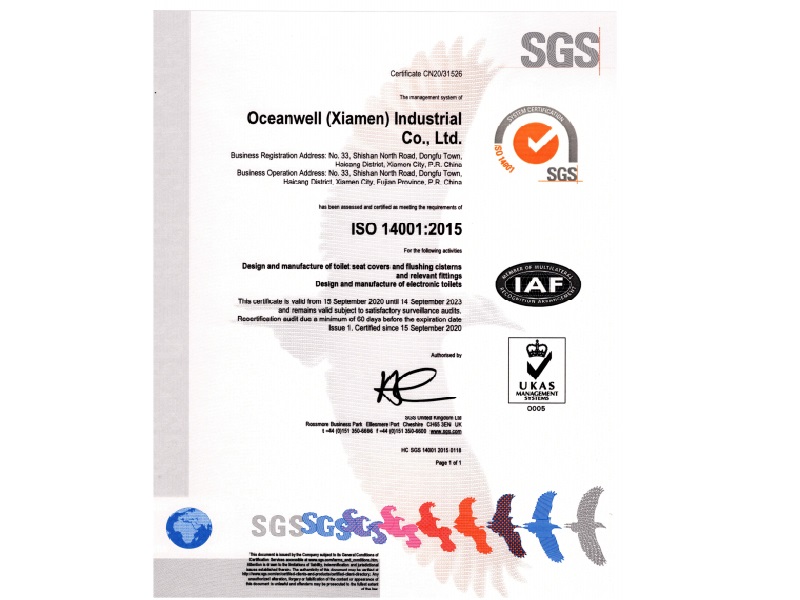  Oceanwell raggiunge ISO  14000 certificazione ambientale